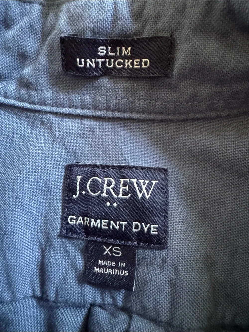 J.Crew Garment-Dyed Blue Oxford Button-Down Shirt Men’s XS Slim long sleeve
